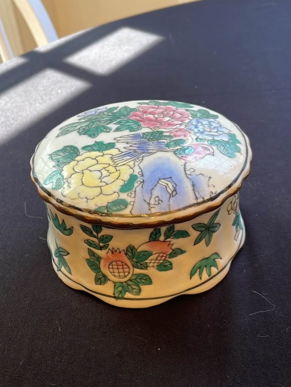 Vintage Hand Painted Trinket Box